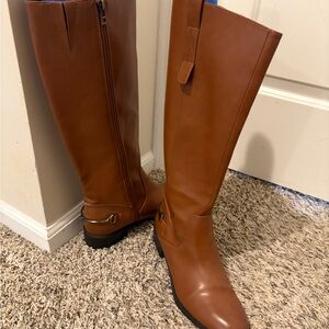 Sam & Libby Tan Over the Knee Boots